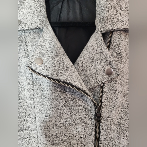 Loft Moto Marled Gray Knit Zip Jacket Size Xsmall - Picture 5 of 7
